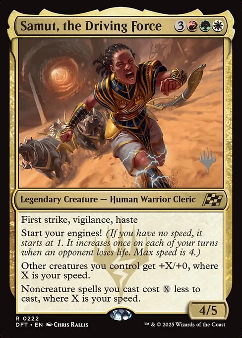 Samut, the Driving Force, carta Magic di tipo Legendary Creature — Human Warrior Cleric illustrata da Chris Rallis
