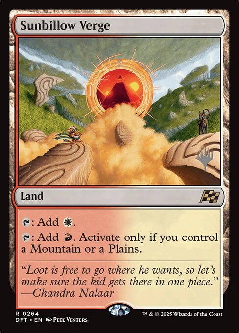 Sunbillow Verge, carta Magic di tipo Land illustrata da Pete Venters