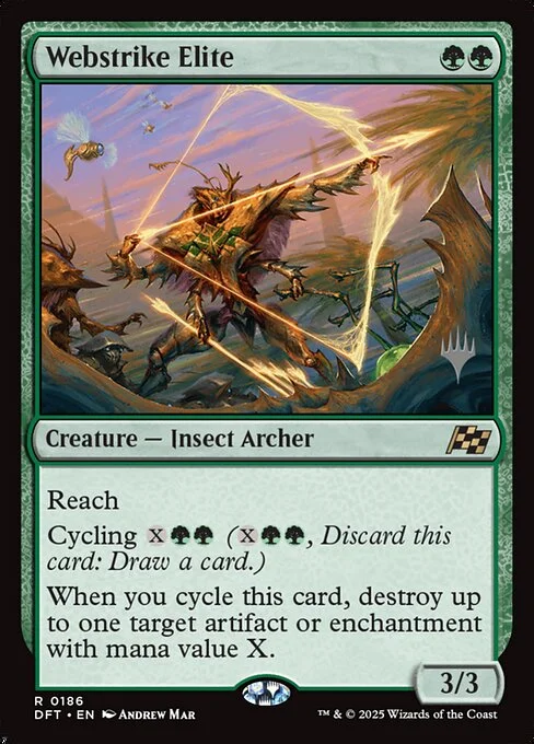 Webstrike Elite, carta Magic di tipo Creature — Insect Archer illustrata da Andrew Mar