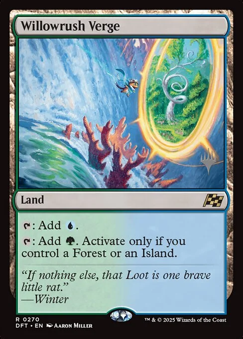 Willowrush Verge, carta Magic di tipo Land illustrata da Aaron Miller