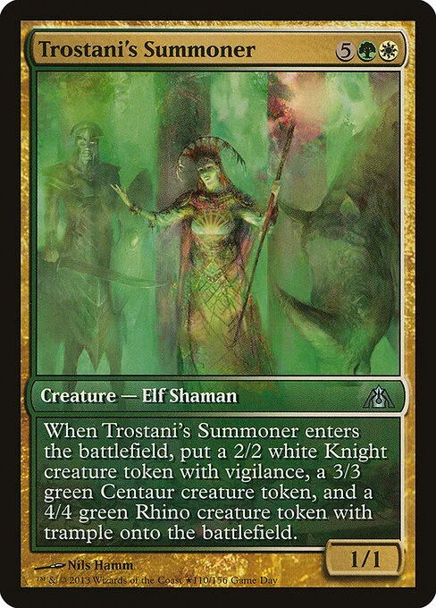 Trostani's Summoner, carta Magic di tipo Creature — Elf Shaman illustrata da Nils Hamm