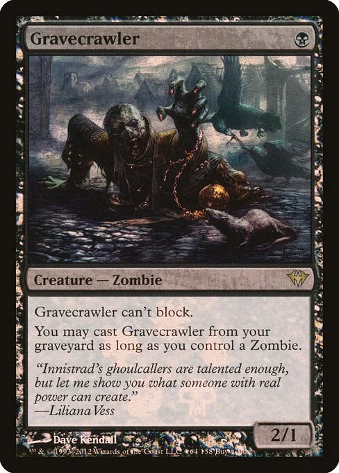 Gravecrawler, carta Magic di tipo Creature — Zombie illustrata da Dave Kendall