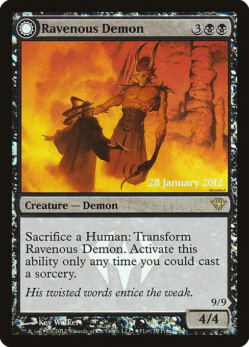 Ravenous Demon // Archdemon of Greed, carta Magic di tipo Creature — Demon // Creature — Demon illustrata da Kev Walker