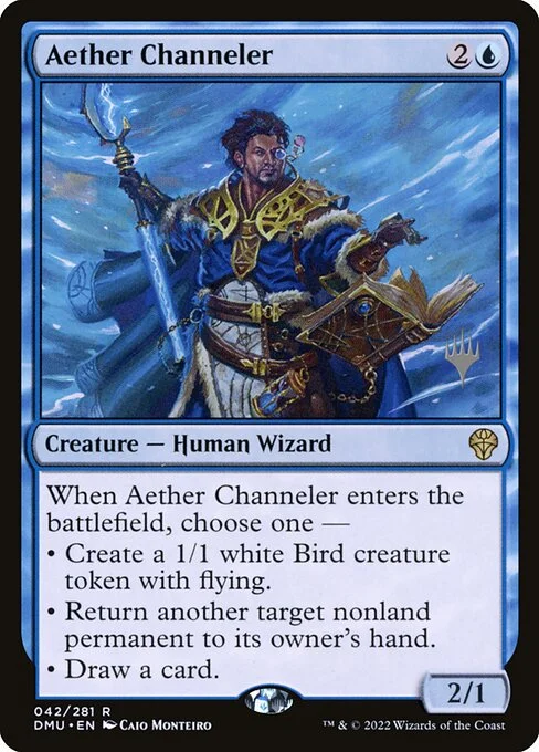 Aether Channeler, carta Magic di tipo Creature — Human Wizard illustrata da Caio Monteiro