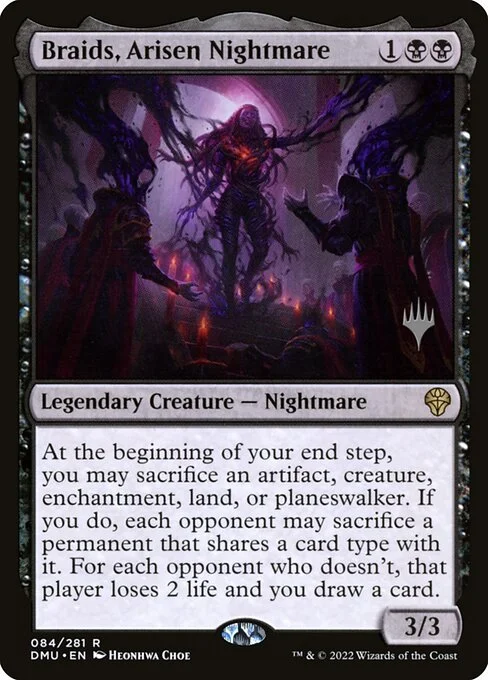 Braids, Arisen Nightmare, carta Magic di tipo Legendary Creature — Nightmare illustrata da Heonhwa