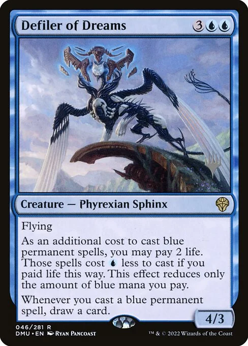 Defiler of Dreams, carta Magic di tipo Creature — Phyrexian Sphinx illustrata da Ryan Pancoast
