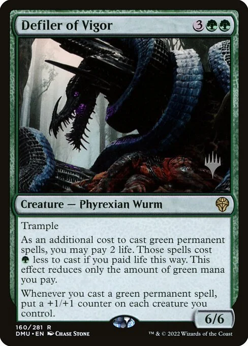 Defiler of Vigor, carta Magic di tipo Creature — Phyrexian Wurm illustrata da Chase Stone