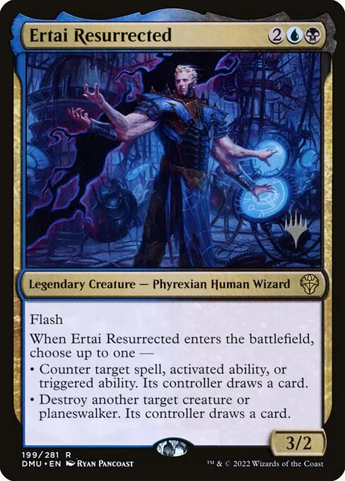 Ertai Resurrected, carta Magic di tipo Legendary Creature — Phyrexian Human Wizard illustrata da Ryan Pancoast