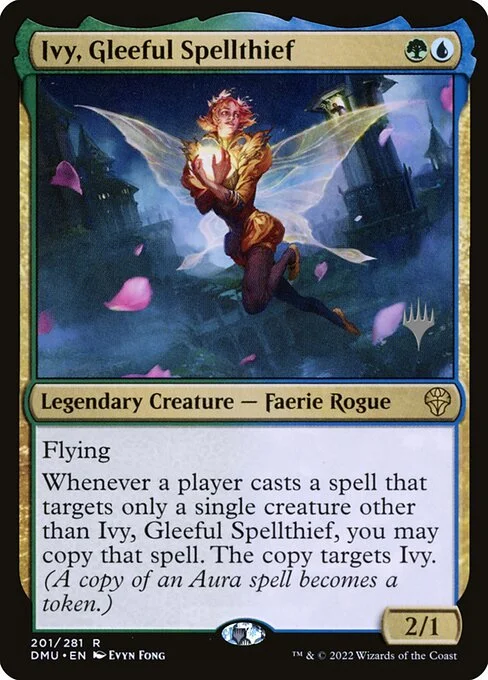 Ivy, Gleeful Spellthief, carta Magic di tipo Legendary Creature — Faerie Rogue illustrata da Evyn Fong