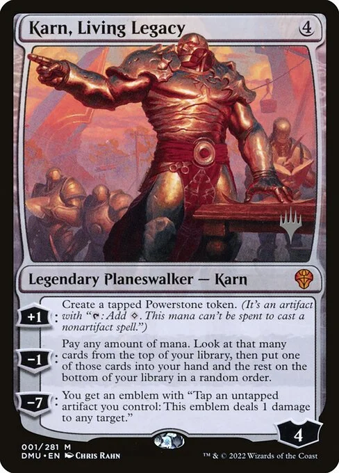 Karn, Living Legacy, carta Magic di tipo Legendary Planeswalker — Karn illustrata da Chris Rahn