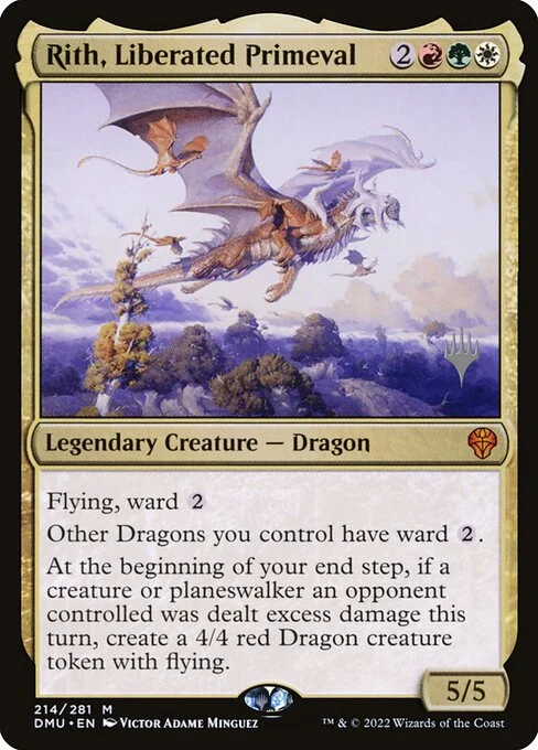 Rith, Liberated Primeval, carta Magic di tipo Legendary Creature — Dragon illustrata da Victor Adame Minguez