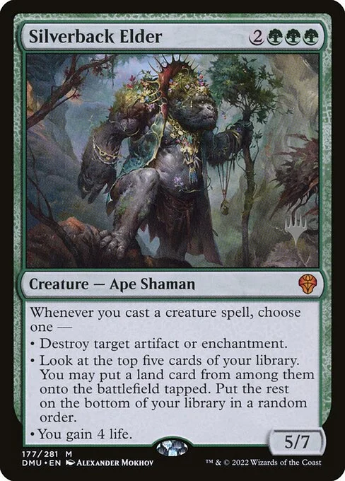 Silverback Elder, carta Magic di tipo Creature — Ape Shaman illustrata da Alexander Mokhov