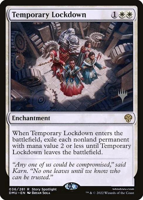 Temporary Lockdown, carta Magic di tipo Enchantment illustrata da Bryan Sola