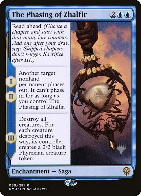 The Phasing of Zhalfir, carta Magic di tipo Enchantment — Saga illustrata da L.A. Draws