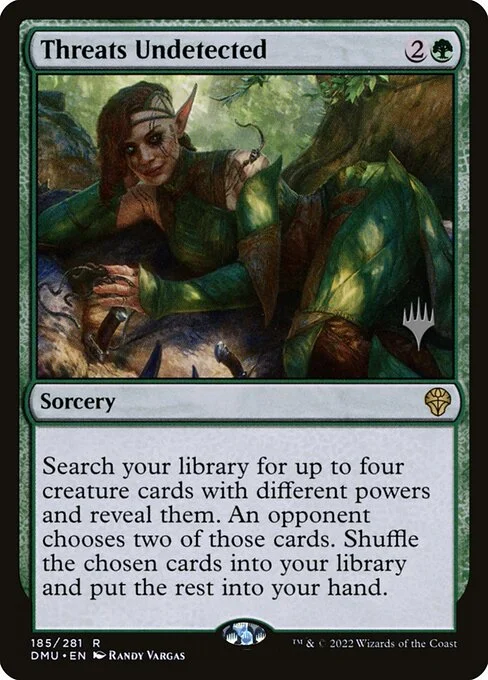 Threats Undetected, carta Magic di tipo Sorcery illustrata da Randy Vargas