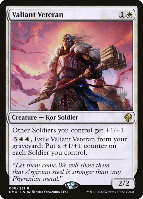 Valiant Veteran, carta Magic di tipo Creature — Kor Soldier illustrata da Néstor Ossandón Leal