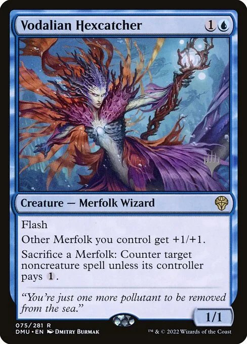 Vodalian Hexcatcher, carta Magic di tipo Creature — Merfolk Wizard illustrata da Dmitry Burmak
