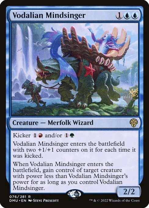 Vodalian Mindsinger, carta Magic di tipo Creature — Merfolk Wizard illustrata da Steve Prescott