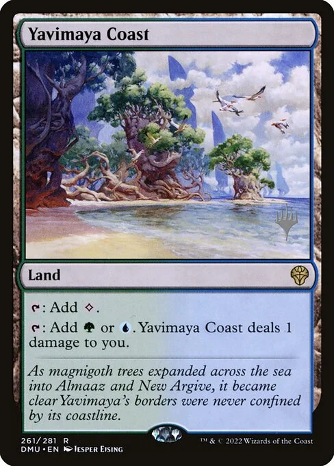 Yavimaya Coast, carta Magic di tipo Land illustrata da Jesper Ejsing