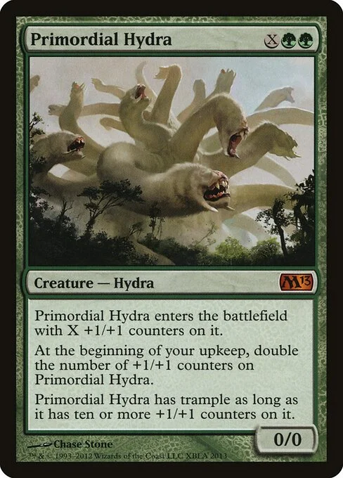 Primordial Hydra, carta Magic di tipo Creature — Hydra illustrata da Chase Stone