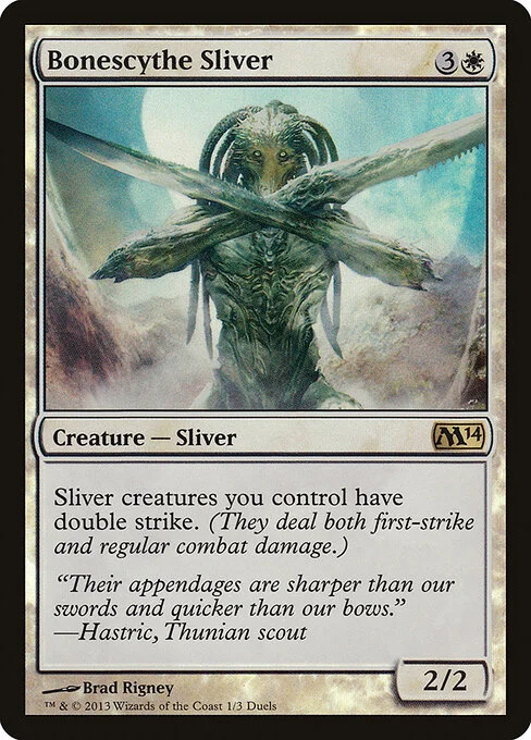 Bonescythe Sliver, carta Magic di tipo Creature — Sliver illustrata da Brad Rigney