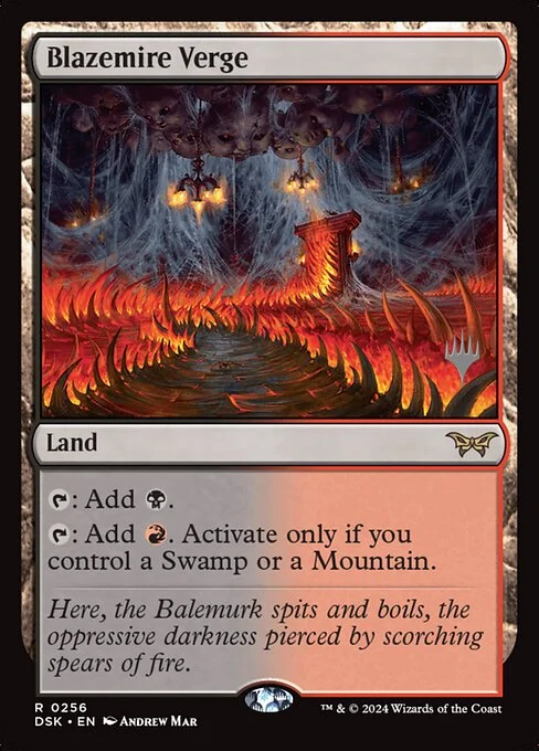 Blazemire Verge, carta Magic di tipo Land illustrata da Andrew Mar