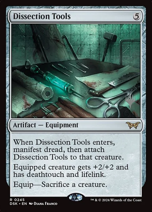 Dissection Tools, carta Magic di tipo Artifact — Equipment illustrata da Diana Franco