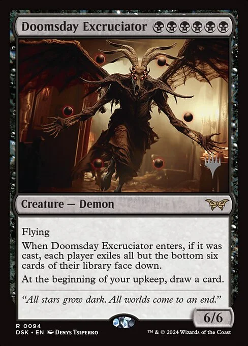 Doomsday Excruciator, carta Magic di tipo Creature — Demon illustrata da Denys Tsiperko