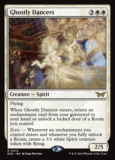 Ghostly Dancers, carta Magic di tipo Creature — Spirit illustrata da Josh Newton