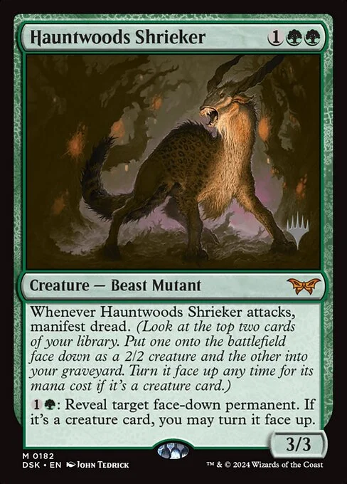 Hauntwoods Shrieker, carta Magic di tipo Creature — Beast Mutant illustrata da John Tedrick