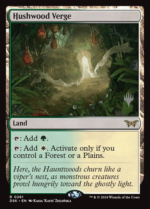 Hushwood Verge, carta Magic di tipo Land illustrata da Kasia 'Kafis' Zielińska
