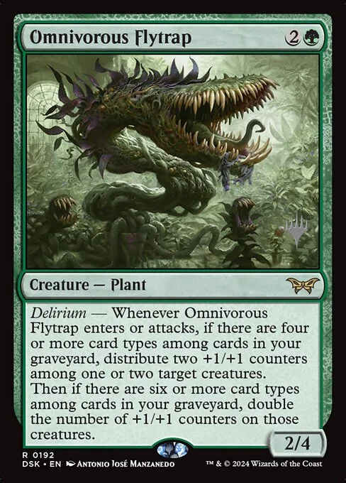 Omnivorous Flytrap, carta Magic di tipo Creature — Plant illustrata da Antonio José Manzanedo