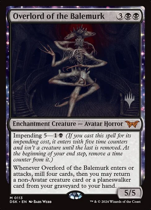 Overlord of the Balemurk, carta Magic di tipo Enchantment Creature — Avatar Horror illustrata da Babs Webb