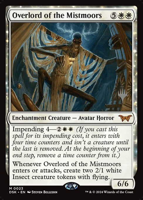 Overlord of the Mistmoors, carta Magic di tipo Enchantment Creature — Avatar Horror illustrata da Steven Belledin