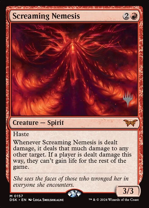 Screaming Nemesis, carta Magic di tipo Creature — Spirit illustrata da Liiga Smilshkalne