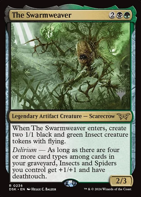 The Swarmweaver, carta Magic di tipo Legendary Artifact Creature — Scarecrow illustrata da Helge C. Balzer