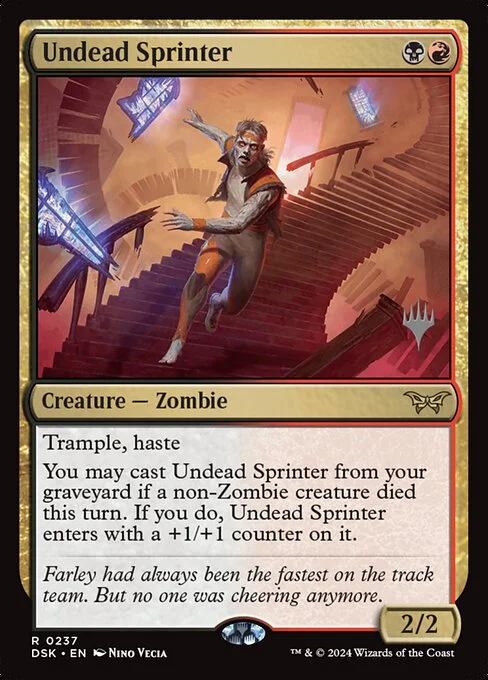 Undead Sprinter, carta Magic di tipo Creature — Zombie illustrata da Nino Vecia