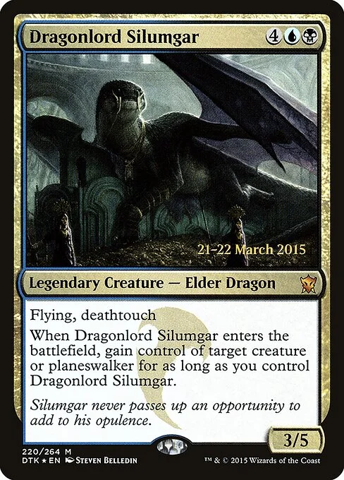 Dragonlord Silumgar, carta Magic di tipo Legendary Creature — Elder Dragon illustrata da Steven Belledin
