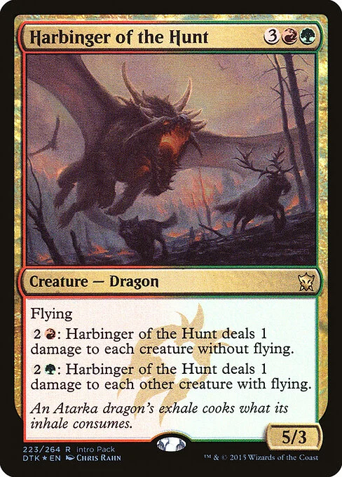 Harbinger of the Hunt, carta Magic di tipo Creature — Dragon illustrata da Chris Rahn