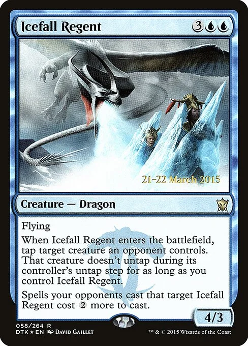 Icefall Regent, carta Magic di tipo Creature — Dragon illustrata da David Gaillet