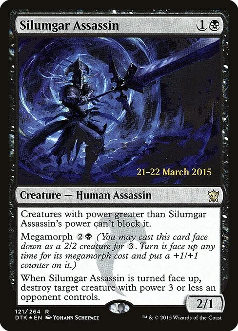 Silumgar Assassin, carta Magic di tipo Creature — Human Assassin illustrata da Yohann Schepacz