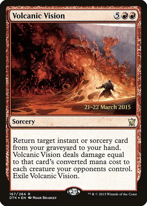 Volcanic Vision, carta Magic di tipo Sorcery illustrata da Noah Bradley