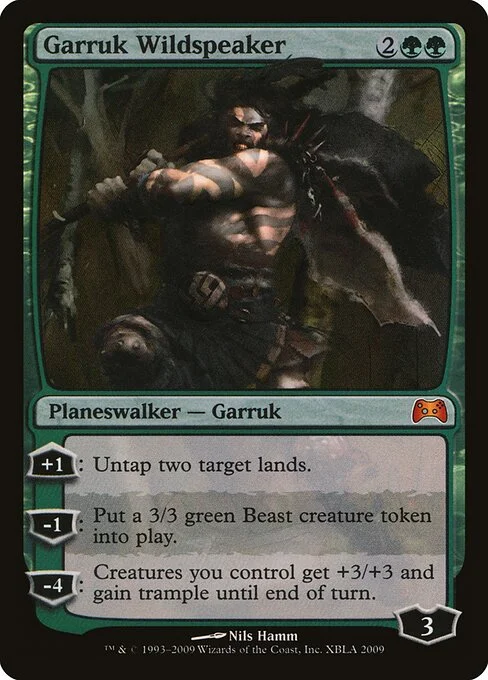 Garruk Wildspeaker, carta Magic di tipo Legendary Planeswalker — Garruk illustrata da Nils Hamm
