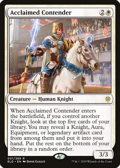 Acclaimed Contender, carta Magic di tipo Creature — Human Knight illustrata da David Gaillet