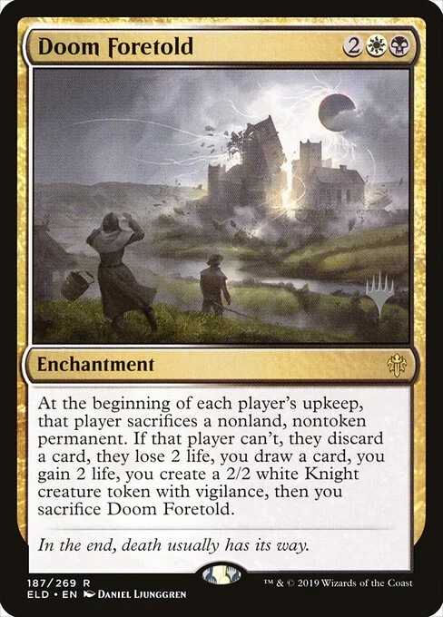 Doom Foretold, carta Magic di tipo Enchantment illustrata da Daniel Ljunggren