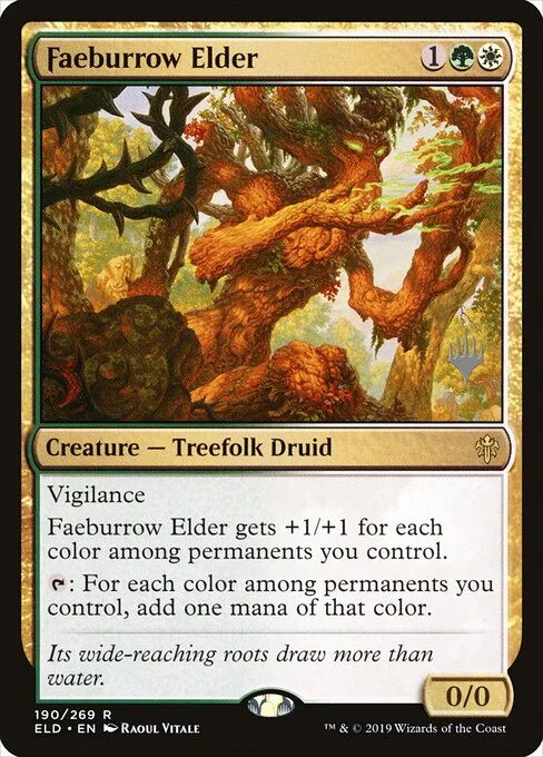 Faeburrow Elder, carta Magic di tipo Creature — Treefolk Druid illustrata da Raoul Vitale