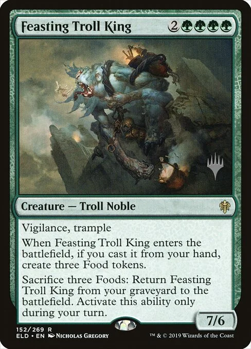 Feasting Troll King, carta Magic di tipo Creature — Troll Noble illustrata da Nicholas Gregory