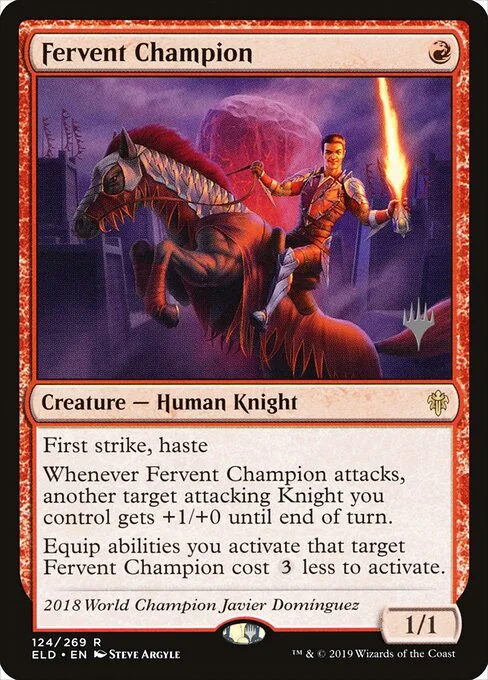 Fervent Champion, carta Magic di tipo Creature — Human Knight illustrata da Steve Argyle