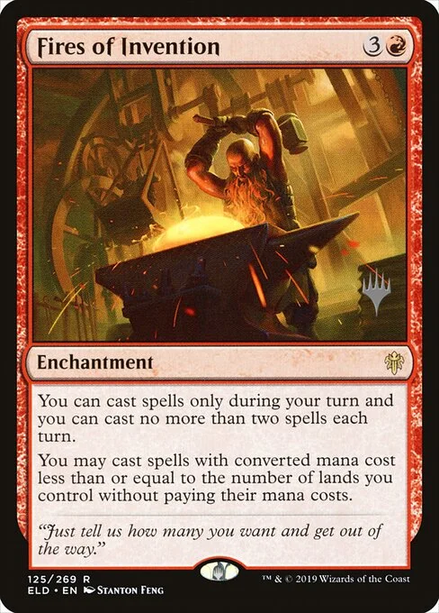 Fires of Invention, carta Magic di tipo Enchantment illustrata da Stanton Feng