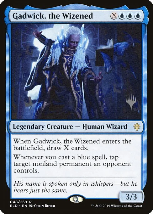 Gadwick, the Wizened, carta Magic di tipo Legendary Creature — Human Wizard illustrata da Colin Boyer